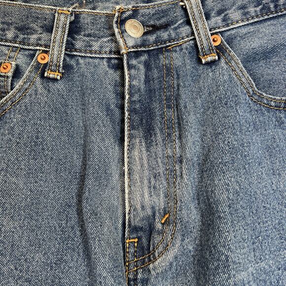 Levis 505 Jeans Men 34x34 Blue Medium Straight Relaxed Cotton Fade 31" Inseam - Picture 5 of 12